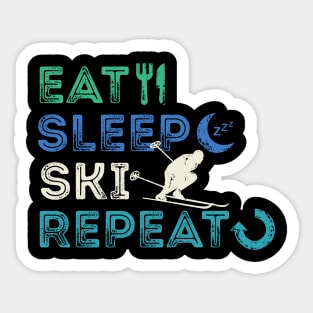 Eat Sleep Ski Repeat Sticker